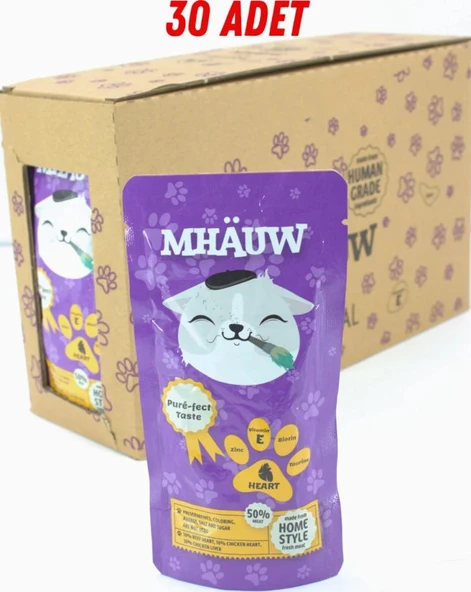 Mhauw 30 Adet Yürekli Kedi Ödülü 80gr Skt:08/2027 ürün görseli 1