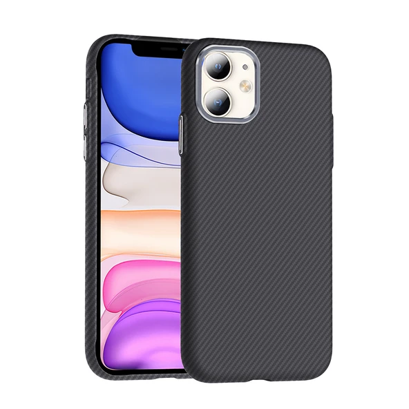 Apple iPhone 11 Kılıf M-safe Şarj Özellikli Karbon Fiber Görünümlü Zore Gros Kapak ürün görseli 1