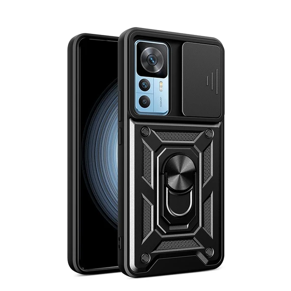 Xiaomi Mi 12T Kılıf Magnetik Standlı Kamera Korumalı Zore Sürgülü Vega Kapak ürün görseli 1