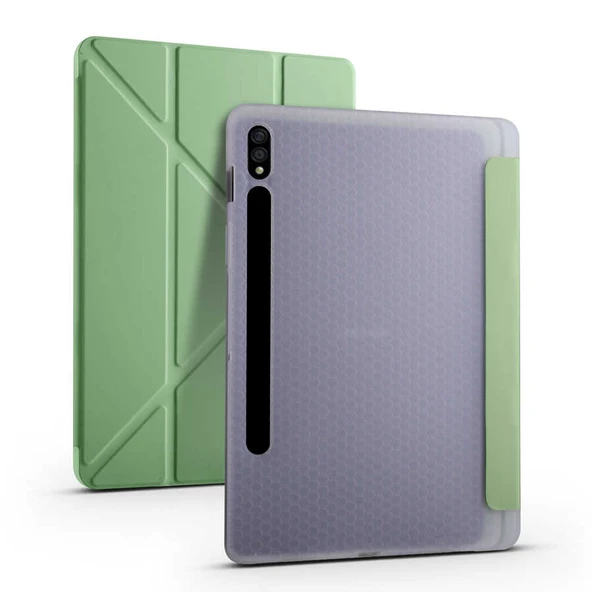 Galaxy Tab S7 T870 Kılıf Zore Tri Folding Kalem Bölmeli Standlı Kılıf ürün görseli 1