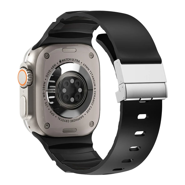 Apple Watch 44mm Zore KRD-145 Metal Tokalı Silikon Kordon ürün görseli 1
