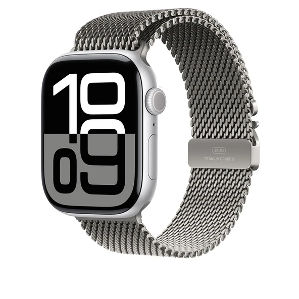 Apple Watch 7 45mm Zore KRD-100 Titanyum Hasır Kordon ürün görseli 1