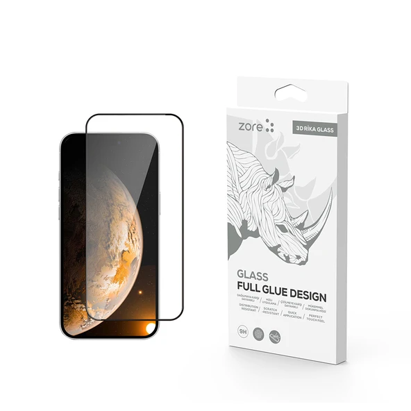 Apple iPhone 17 Zore Rika Premium Temperli Cam Ekran Koruyucu ürün görseli 1