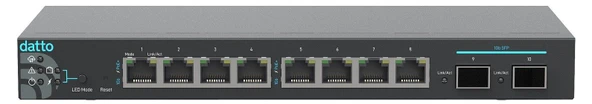 DATTO DSW100-8P-2G 8 Port PoE+,8 x GbE, 2x1G SFP, PoE budget 110W, Cloud-Managed + 3 Yıllık Lisans  Switch ürün görseli 1