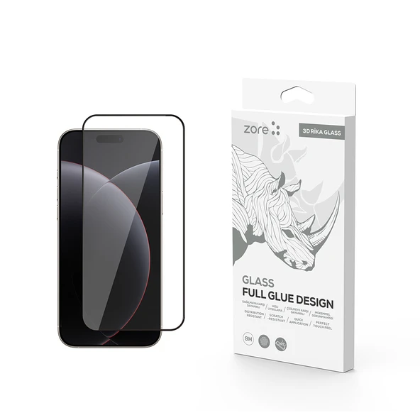Apple iPhone 17 Pro Max Zore Rika Premium Temperli Cam Ekran Koruyucu ürün görseli 1