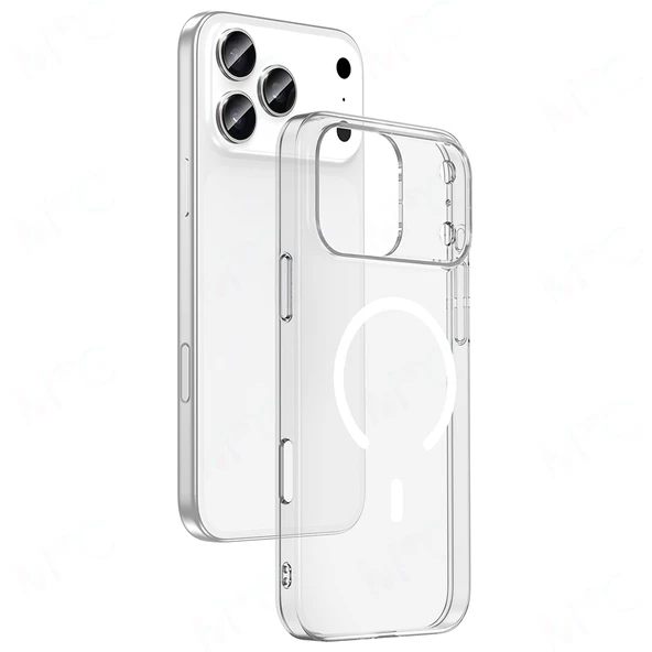 Apple iPhone 17 Pro Kılıf Zore M-safe Şarj Özellikli Şeffaf Kamera Çerçeveli Porto Kapak ürün görseli 1