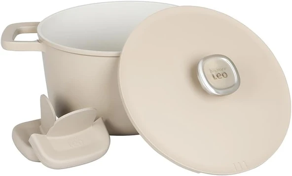 Berghoff Leo Phantom Kapakli Yapişmaz Deri̇n Tencere 24 Cm Latte ürün görseli 1