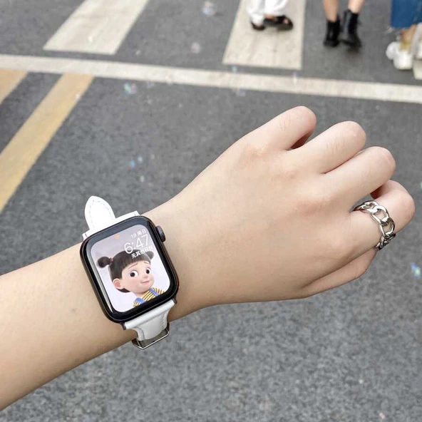 ​​​Apple Watch 38mm KRD-28 Deri Kordon - Resim 11