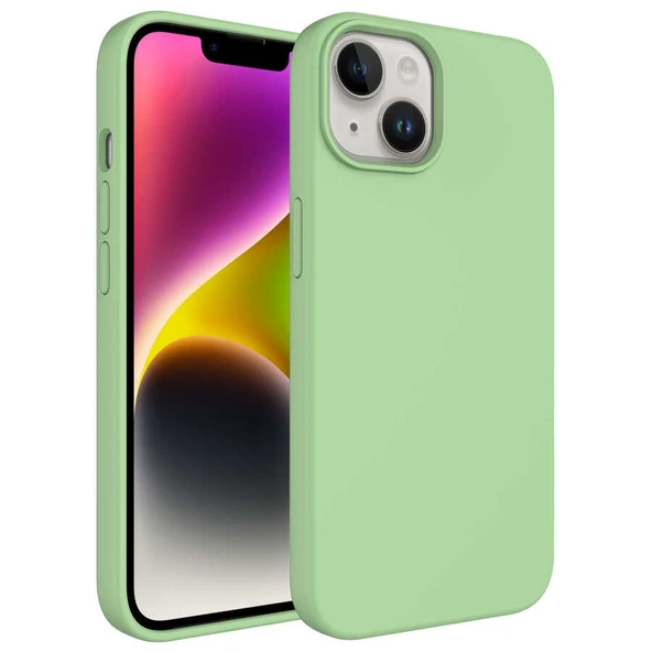 Apple iPhone 14 Plus Kılıf Sıvı Teknolojili Silinebilir Sert Zore Kivi Kapak ürün görseli 1