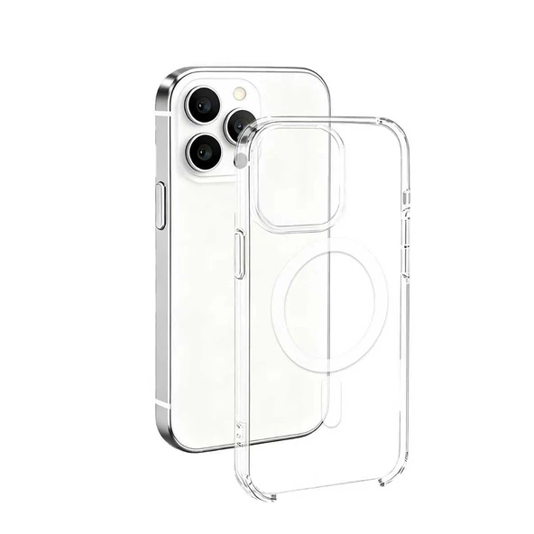 Apple iPhone 16 Pro Max Kılıf IC Çipli Zore Wireless Şarj Özellikli Şeffaf Orjin Kapak ürün görseli 1