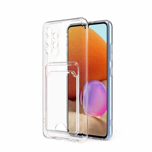 Galaxy A52 Kılıf Kartlıklı Şeffaf Zore Setra Clear Silikon Kapak ürün görseli 1