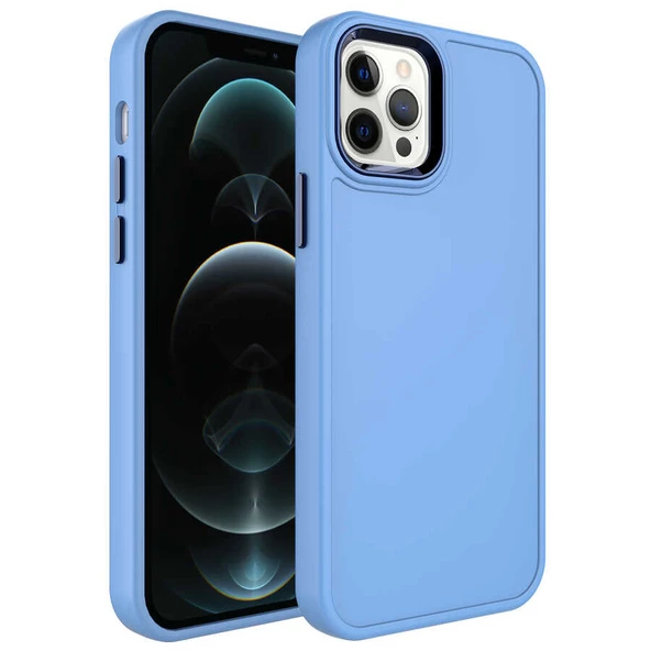 Apple iPhone 13 Pro Max Kılıf Metal Çerçeve ve Buton Tasarımlı Sert Zore Botox Kapak ürün görseli 1