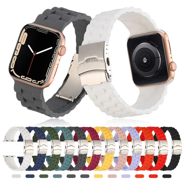 Apple Watch 7 41mm KRD-72 Silikon Kordon - Resim 5