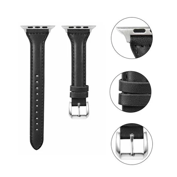 ​​​Apple Watch 38mm KRD-28 Deri Kordon - Resim 7