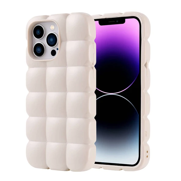Apple iPhone 14 Pro Max Kılıf Parlak Esnek Silikon Zore Dom Dom Kapak ürün görseli 1