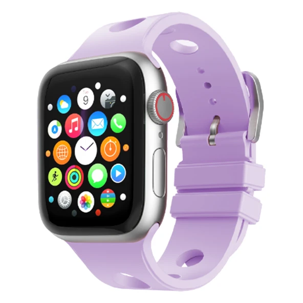 Apple Watch 10 46mm Delikli Tasarım Zore KRD-147 Silikon Kordon ürün görseli 1