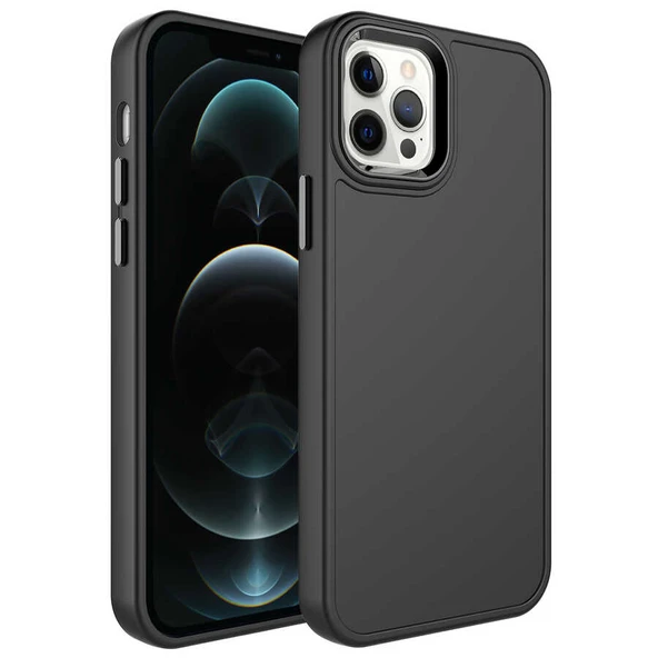 Apple iPhone 14 Pro Max Kılıf Metal Çerçeve ve Buton Tasarımlı Sert Zore Botox Kapak ürün görseli 1