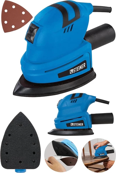 Steiner Alman Professional 1200 Watt Elektrikli Titreşimli Üçgen Zımpara Makinesi Kenar Köşe Avuç Zı ürün görseli 1
