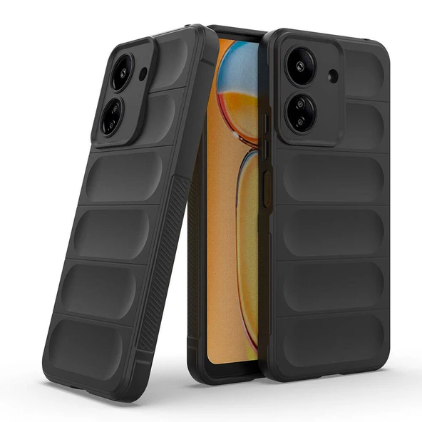 Xiaomi Redmi 13C Kılıf Esnek TPU Oyuklu Arka Yüzey Tasarımlı Zore Etnik Silikon Kapak ürün görseli 1