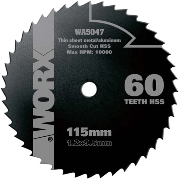Worx Wa5047 115X9,5Mm Alüminyum, Pvc, Sac Kesme, Daire Testere Bıçağı ürün görseli 1
