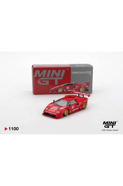 Mini GT 1100 Lamborghini Countach Lb-Works Kırmızı 1/64 Model Araba ürün görseli 1