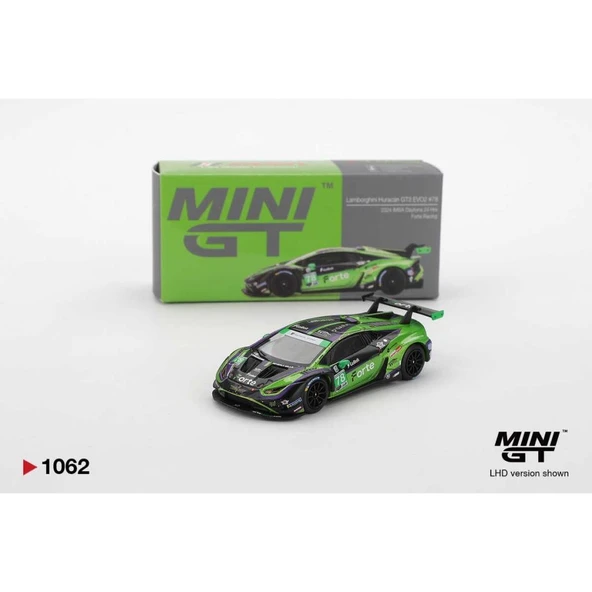 Mini Gt 1062 Lamborghini Huracán Gt3 Evo2 #78 Forte Racing 2024 Imsa Daytona 24 Hrs 1/64 Model Araba ürün görseli 1