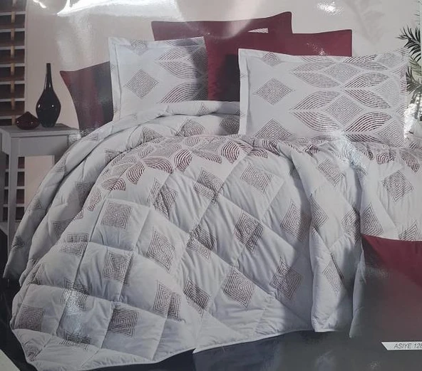 CLASY ÇİFT KİŞİLİK DESENLİ YORGAN ASİYE 128 KAHVE ürün görseli 1