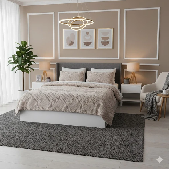 COMFORT YORGAN SETİ ÇİFT KİŞİLİK LUMOS PUDRA ürün görseli 1