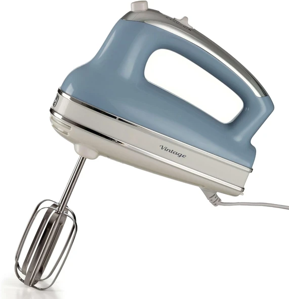 Ariete Vintage El Mikseri Mavi 1548/05-450 Watt, 5 Hız, Çırpma Ve Yoğurma Başlıkları, Turbo Fonksiyo ürün görseli 1
