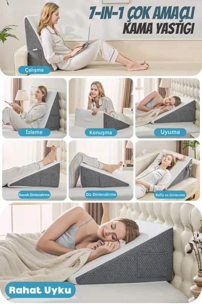 Yatella 7 in 1 Çok Fonksiyonlu Dinlenme, TV izleme, Çalışma ve Uyku Yastığı ürün görseli 1