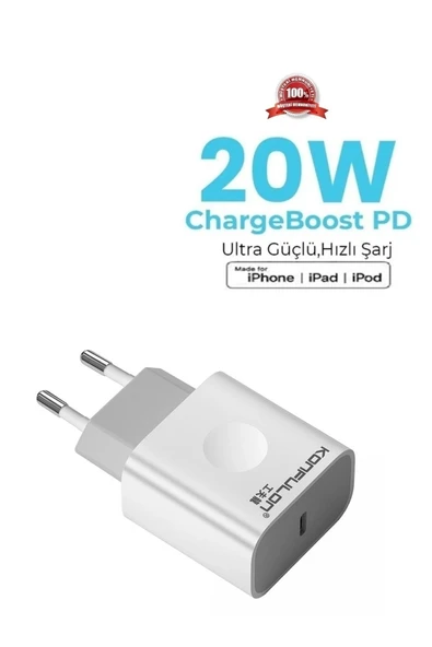 Iphone 11/12/13/14 Serileri Uyumlu (20W) Iphone Şarj Adaptörü Usb C Yeni Nesil Hızlı Şarj ürün görseli 1