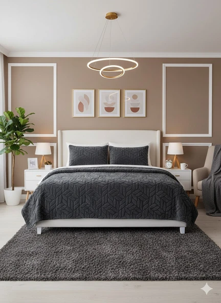 COMFORT YORGAN SETİ ÇİFT KİŞİLİK LISSOME ANTRASİT ürün görseli 1