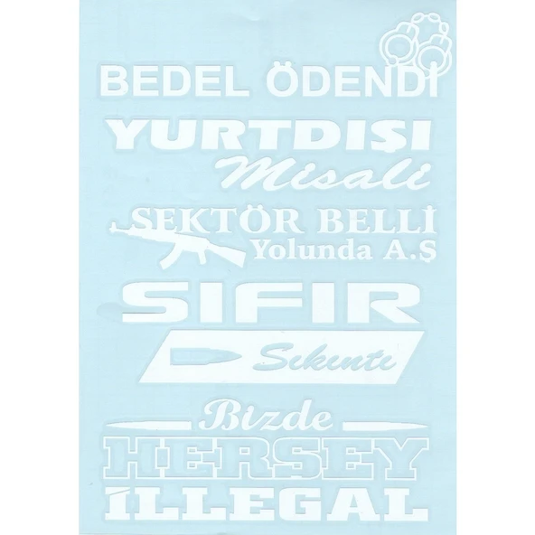 Arka Cam Yazı - Kapı Sticker - 5'Li Sticker (501509134) ürün görseli 1