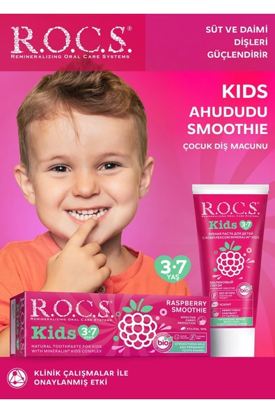 Rocs Kids Ahududu Smoothie Diş Macunu 3-7 Yaş 35 Ml ürün görseli 1