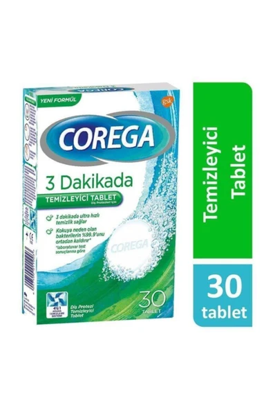 Corega 3 Dakikada Temizleyici 30 Tablet ürün görseli 1