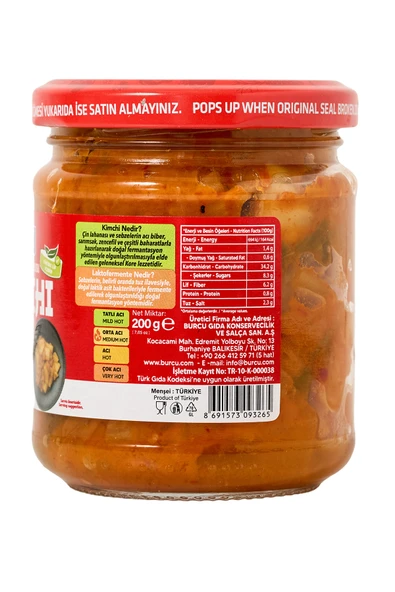 Burcu Kimchi Fermente Kore Turşusu 200 gr - Resim 2