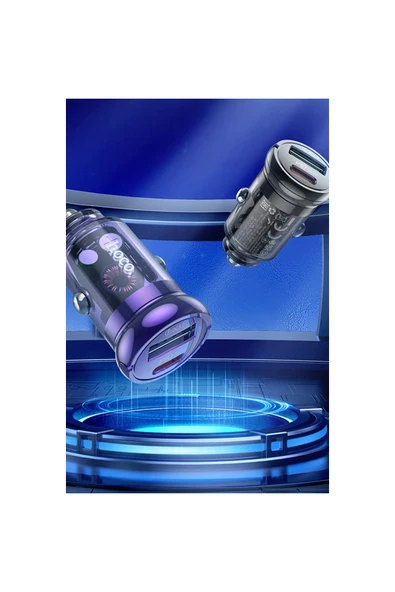 PD 30W Type-C ve USB Çıkışlı Araç Şarjı - Siyah ürün görseli 1