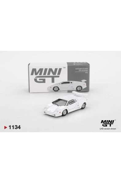 Mini-Gt Lamborghini Countach 25th Anniversary Beyaz 1/64 Model Araba ürün görseli 1