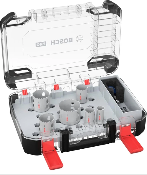 Bosch 9 X Pro Multi Material Power Change Plus Delik Açma Testeresi Seti, Şeffaf Kılıf (Yumuşak Ahşa ürün görseli 1