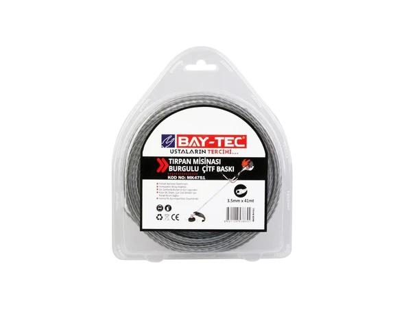 Burgulu Çift Baskı Tırpan Misinası 3.3 mm x 46 mt MK4750 BAYTEC ürün görseli 1