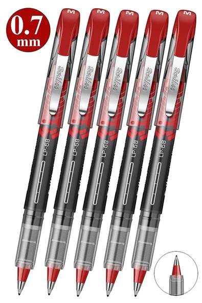 Kırmızı Pilot Kalem LP-68 5 Adet Scrikss Liquid Pen Pilot Kalem 0.7mm Uçlu Pilot Kalem Hızlı Kuruyan Mürekkepli Pilot ürün görseli 1