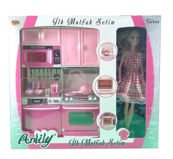 Antlily İlk Mutfak Setim Bebekli Manki Oyuncak -02319 ürün görseli 1