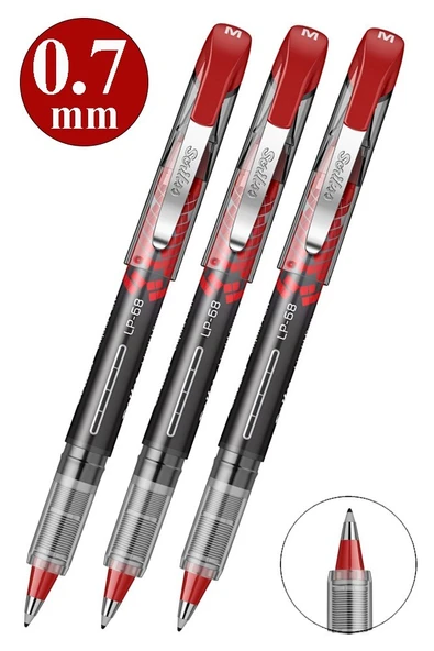 Kırmızı Pilot Kalem LP-68 3 Adet Scrikss Liquid Pen Pilot Kalem 0.7mm Uçlu Pilot Kalem Hızlı Kuruyan Mürekkepli Pilot ürün görseli 1