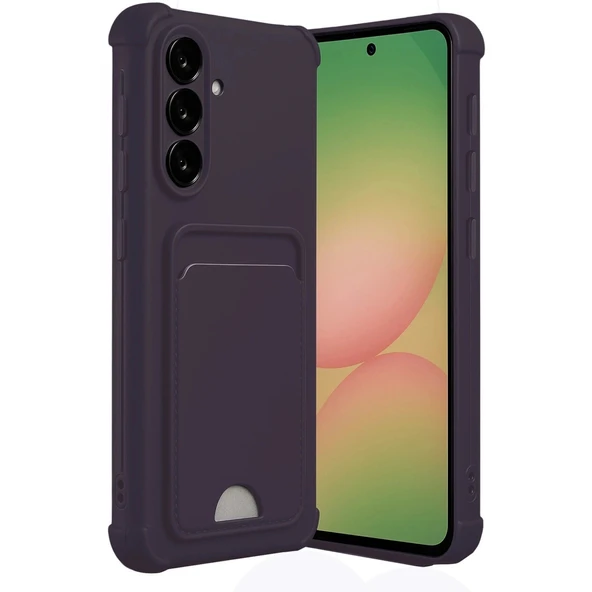 Samsung Galaxy A55 5g Kılıf Kelvin Kartvizitli Silikon - Derin Mor ürün görseli 1