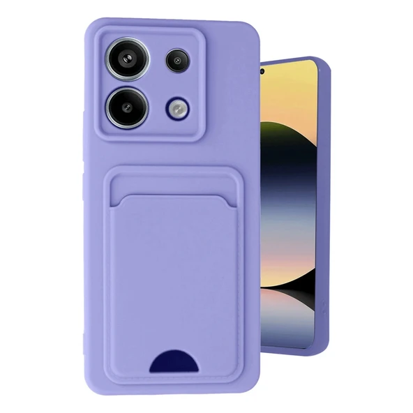 Xiaomi Redmi Note 13 Pro 5g Kılıf Kelvin Kartvizitli Silikon - Lila ürün görseli 1