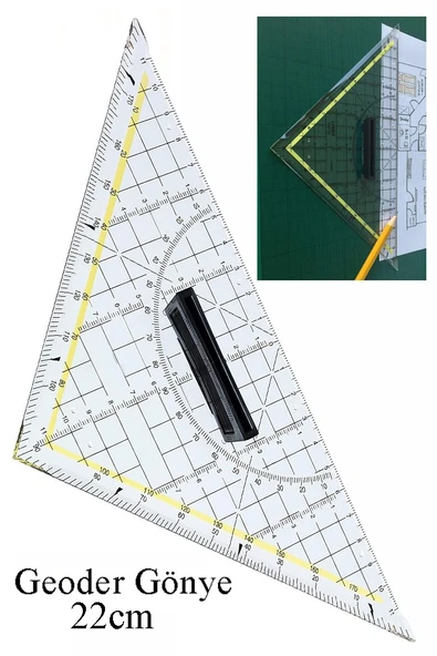 Geoder Üçgen Cetvel 22 cm 1 Adet Geoderik Modelist Gemici Gönyesi Geometrik Açılı Gönye No:1 Yıldızlar ürün görseli 1