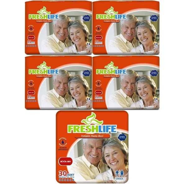 FreshLife Yetişkin Bezi Bel Bantlı L - Large - Büyük 150 Adet (5PK*30) ürün görseli 1