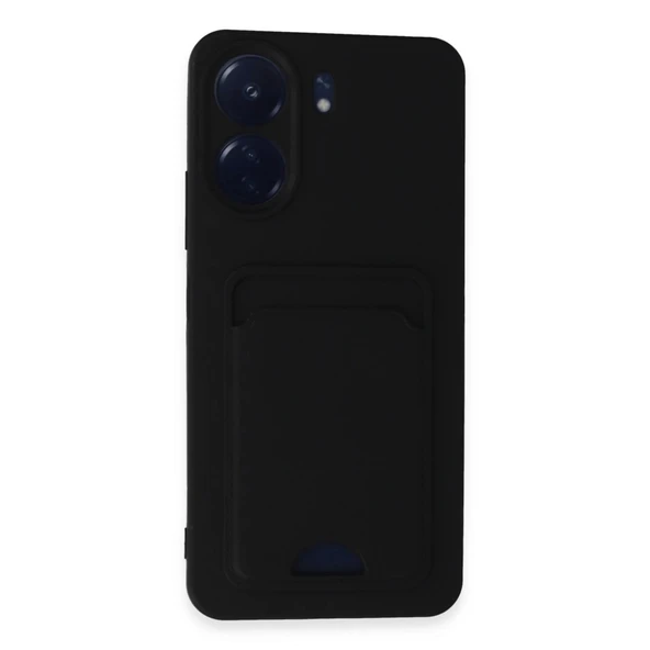 Xiaomi Redmi 13c Kılıf Kelvin Kartvizitli Silikon - Siyah ürün görseli 1