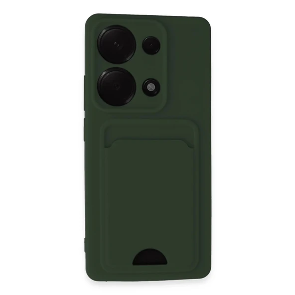 Xiaomi Redmi Note 13 Pro 4g Kılıf Kelvin Kartvizitli Silikon - Koyu Yeşil ürün görseli 1