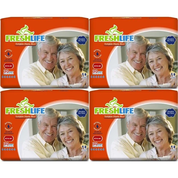 FreshLife Yetişkin Bezi Bel Bantlı L - Large - Büyük 120 Adet (4PK*30) ürün görseli 1